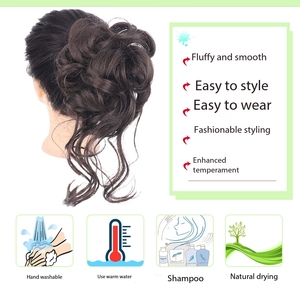 <span class=keywords><strong>Chignon</strong></span> désordonné - Extensions de <span class=keywords><strong>chignon</strong></span> synthétiques ondulées et bouclées <span class=keywords><strong>élastique</strong></span>s pour femmes et filles - Product Image 2