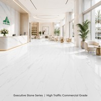SPC-Bodenbelag 4mm-8mm Einfarbig Weiß Marmoroptik Starrer Kern mit 5-Jahres-Garantie für Hochwertige Badezimmer & Hotel-Showrooms