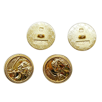 Bouton de blazer en laiton doré gaufré, bouton-pression uni à coudre pour costume ou manteau pour homme, boutons de manteau en métal doré pour la couture