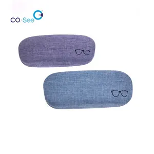 Cheap shut hard shell linen fabric eco glasses spectacle case box custom sunglasses case