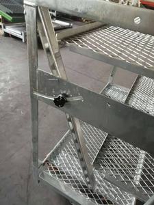 Présentoir métallique 2/<span class=keywords><strong>3</strong></span>/4 couches Chariot à plate-forme en treillis métallique Chariot à quatre roues enduit de poudre galvanisé à chaud pour serre - Product Image 6