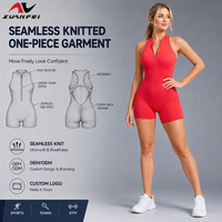 Bestverkochte Yoga Fitness Shorts, Zweet-afvoerend, Naadloos, Met Rits, Buikverstevigend, Hoog elastisch Spandex/Nylon, Spaghettibandjes