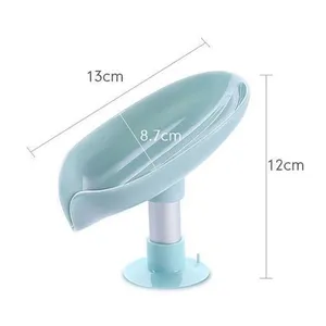 Creative Leaf-Shaped Soap Dish No Punching Standing Suction Cup No Water Accumulation Soap Rack Laundry Soap Box - Product Image 5