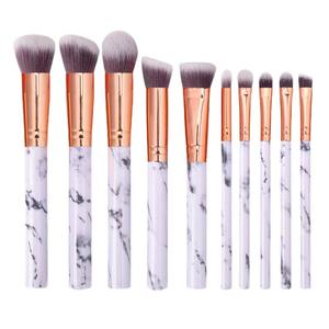 फैक्टरी थोक मेकअप ब्रश सेट 10 संगमरमर ब्रश-विदेशी व्यापार के लिए चेहरे के सौंदर्य उपकरणों के लिए 5 बड़े 5 छोटे नेत्र छाया ब्रश - Product Image 5