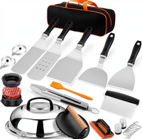 Kit d'accessoires professionnels pour plancha 27 pièces : Spatule élargie, couvercle de cuisson, presse à burgers – Idéal comme coffret cadeau