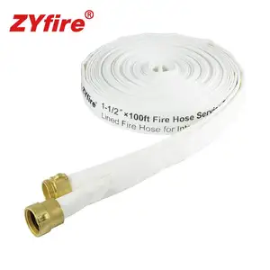 ZYfire UL FM aprobado Equipo de extinción de incendios blanco TPU layflat Alu. Manguera de fuego flexible acoplada