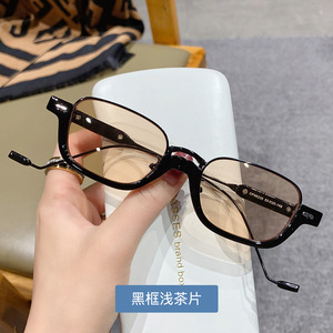 Nouvelles Lunettes de Soleil Tendance Protection UV400 Monture en Alliage Rose Verres PC et Acrylique Charnière à Ressort Métallique Style Ovale - Product Image 6
