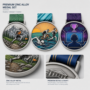 Médailles de sport personnalisées en alliage de zinc 3D, cyclisme, boxe, taekwondo, musculation, skateboard, tir à l'arc, avec ruban imprimé - Product Image 5