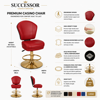 Fauteuil de machine à sous SUCCESSOR avec roulettes, mousse haute densité, stable et sûr, logo personnalisé, mobilier de casino