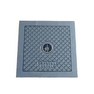 EN124 Heavy Duty Epoxy Coating Ductile Iron Gray Cast Iron Square Recessed Manhole Cover Manufacturer