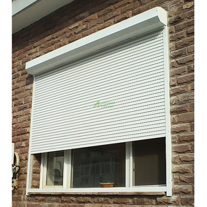 Volets roulants électriques blancs avec protection contre les tempêtes pour portes Portes à volets avancés - Product Image 1