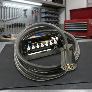 Cable de alimentación para remolque de 7 núcleos, estilo americano, negro, de 8 pies con caja de conexiones, conexión eléctrica para RV - Product Image 3