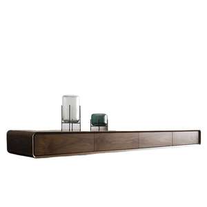 Mueble de TV y mesa de centro de madera de nogal estilo nórdico, conjunto moderno y sencillo para sala de estar con diseño de almacenamiento. - Product Image 5