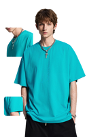 T-shirt personnalisé en coton 100% noir, coupe oversize, tissu vierge, impression numérique, t-shirt uni personnalisé pour homme