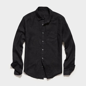 Chemise 100% Lin Écologique Coupe Ample Décontractée Camisas Vente en Gros Chemise en Lin pour Hommes - Product Image 3