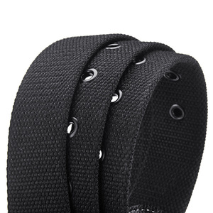 Cinto de Lona Barato Sem Elasticidade com Ilhós de Metal, Cinto Tático Resistente para Uso Externo e Casual, Cinto de Jeans com Fivela de Pino Rotativo - Product Image 3