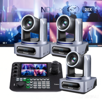 Caméra PTZ 4K 20X NDI POE pour diffusion en direct, contrôleur de clavier, vidéoconférence, studio de diffusion en direct, contrôleur de joystick IP pour diffusion en direct en groupe