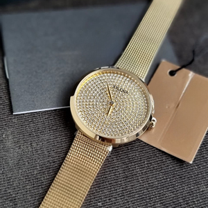 Montre-bracelet à quartz luxueuse pour fille avec cadran orné de cristaux sans aucune indication et affichage à double aiguille - Product Image 4