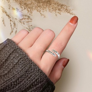Rainbowking s925 argent sterling croix noir <span class=keywords><strong>anglais</strong></span> bague femme puissance <span class=keywords><strong>de</strong></span> foi bague simple mode bijoux fins bague - Product Image 1