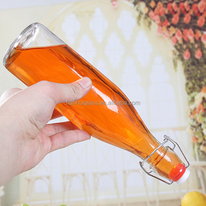 Bouteilles en verre transparent à bouchon basculant pour le lait, la bière et les spiritueux - Bouteilles en verre durables et écologiques, taille personnalisée - Product Image 4