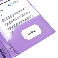 BoYing A4 PP Classeur de présentation et organiseur de documents multi-poches à 3 trous avec logo personnalisé pour le bureau, l'école et le rangement professionnel