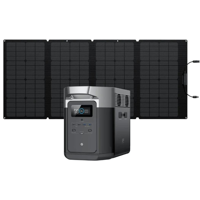 EcoFlow DELTA Max1600 160W Porta Power Station Solar Panel Set, Solar Generator