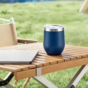 Gobelet isotherme en acier inoxydable personnalisé de 12 oz (350 ml), double paroi, gobelet à vin moderne, gobelet de voyage froid et coloré, couvercle coulissant - Product Image 5