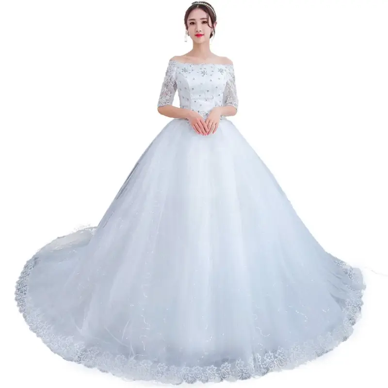 2020 vestidos de novia off shoulder half sleeves plus size 4xl 5xl 6xl 7xl 8xl 9xl mermaid bridal dress wedding gown
