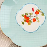 Vaisselle vintage à motif fraise, vaisselle créative blanche pour la maison, assiette en porcelaine fine, bol à riz