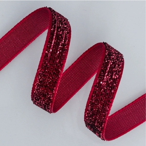 Pita Beludru Tenun Nilon Metalik Berkilau Emas Perak Merah 3/4" 100Y untuk Aksesoris Pakaian Panggung, Pengiriman Pabrik - Product Image 3