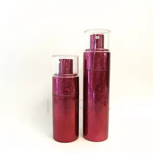 Rot farbe airless airless kunststoff flasche mit pumpe für lotion 30ml 50ml