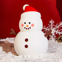 Lampe LED rechargeable en forme de bonhomme de neige de Noël, contrôle tactile, luminosité réglable, pour chambre d'enfant, veilleuse USB, décoration de Noël