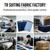 Tissu en polyester et viscose extensible, antistatique, avec doublure sergé et construction sandwich, pour costumes trois pièces garçons et filles, GSM