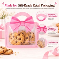 Logo personnalisé imprimé nœud sac fourre-tout PET fermeture éclair gravure emballage pour aliments pour bébé cuit Biscuit Snack cadeau sac en plastique pour stockage