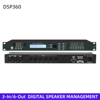 DSP360 Processeur de signal numérique 3 entrées 6 sorties pour haut-parleurs, système de gestion de haut-parleurs avec crossover numérique pour sonorisation de scène, sonorisation en direct et sonorisation PA