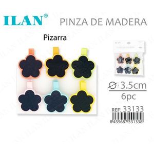 ไม้หนีบผ้าไม้ Ilan พร้อมกระดานดำขนาดเล็ก 3.5 ซม. 6 ชิ้น สำหรับจัดระเบียบโน้ต - Product Image 3