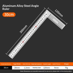 Righello ad Angolo Retto 90 Gradi Koravo in Acciaio Inox per Falegnameria con Base Larga a Forma di L - Product Image 5