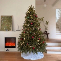 Arbre de Noël en sapin PE auto-éclairant à LED de haute qualité, 7-7,5 pieds, avec lumières claires/blanches chaudes, vente en gros d'usine JIAXUN
