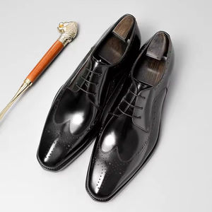 Zapatos de Cuero Genuino Versátiles de Estilo Británico para Bodas, Estilo Informal, para Hombre, Vintage, para Bailes de Salón, Oxford, Impermeables - Product Image 2