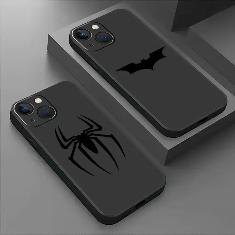 Strips Marvel Spiderman Case Voor Iphone 15 Plus 14 13 Pro Max 12 Mini 11 X Xs Xr 7 8 8Plus Zwarte Zachte Telefoon Coque
