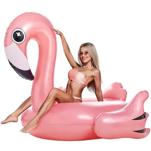 Flotteur de piscine en forme de flamant rose gonflable, taille adulte, 49X43X40 pouces, jouet décontracté, décoration pour fête