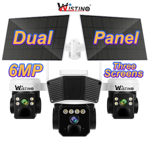 Wistino 6MP Cámara de doble panel solar Tres pantallas Alarma de detección de movimiento Visión nocturna A todo color Solar 4G Cámara de tarjeta SIM - Product Image 1