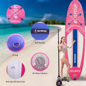 Planches de pagaie gonflables à bas prix planche à pagaie debout <span class=keywords><strong>rose</strong></span> avec sac à dos planche de pagaie antidérapante pour le sport - Product Image 2