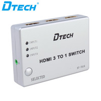 Conmutador HDMI DTECH 1080P 3D, HDMI 3 en 1 Salida, Conmutador HDMI 3 a 1 con Control Remoto