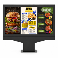 Layar Iklan Restoran Luar Ruangan Tahan Air 4k IP65, Sistem Drive Thru Digital Signage, Papan Menu Jendela, Dooh