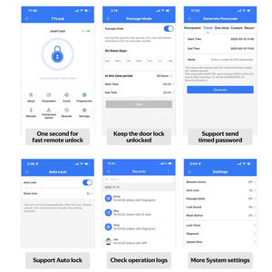 Serrure <span class=keywords><strong>de</strong></span> porte intelligente en alliage d'aluminium avec empreinte digitale, sécurité domestique, compatible avec la plateforme Tuya, contrôle par application, empreinte digitale, mot <span class=keywords><strong>de</strong></span> passe, carte-clé pour - Product Image 6