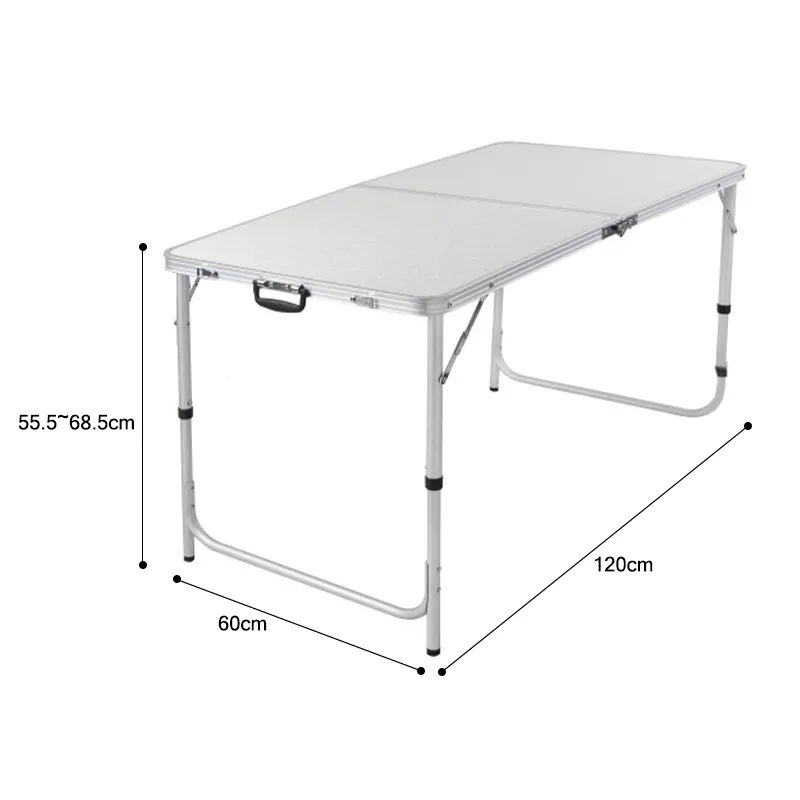 Rouser Outdoor Portable Aluminum Wood Surface Easy Carrying Dining Picnic Folding Camping Table