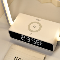 Réveil intelligent à LED avec affichage de l'heure et de la température, chargeur sans fil, décoration d'intérieur, cadeau, horloge de bureau, lampe intégrée pour tablette