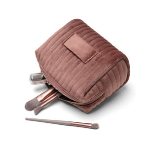 حقيبة مستحضرات تجميل مخملية، منظم إكسسوارات ومجوهرات، هدية ترويجية للصالونات، حقائب مكياج مخصصة للنساء بسحاب - Product Image 5