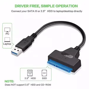 20cm USB 2.0 3.0 To SATA 22Pin 2.5" Inch Adapter Converter SSD HDD Data Cable For Drives External Hard Drive UASP